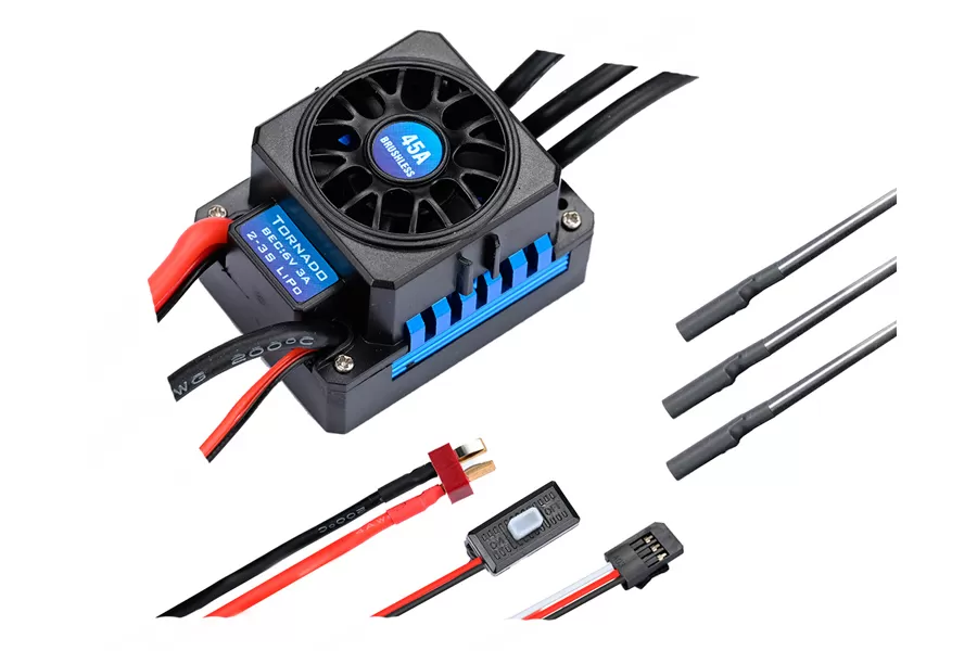 Regolatore di velocità elettronico ESC senza spazzole 45A per auto elettrica RC in scala 1/10 # H0072